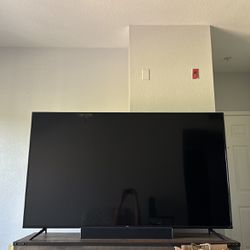 75 Inch TCL Roku Smart Tv With Vizio Sound Bar And Subwoofer