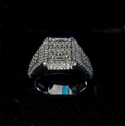 Silver Moissanite Ring Size 10