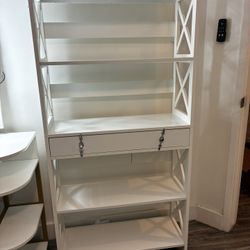 White Storage Shelf / Hutch with Drawer |