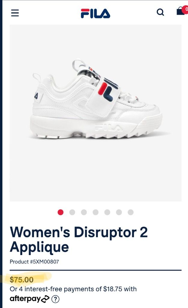 NEW Sneakers Women Size 6.5M Fila Disruptor