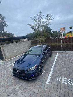 Q50 red sport 400 front lip