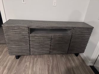Gray Wood Textured entertainment / Media Console