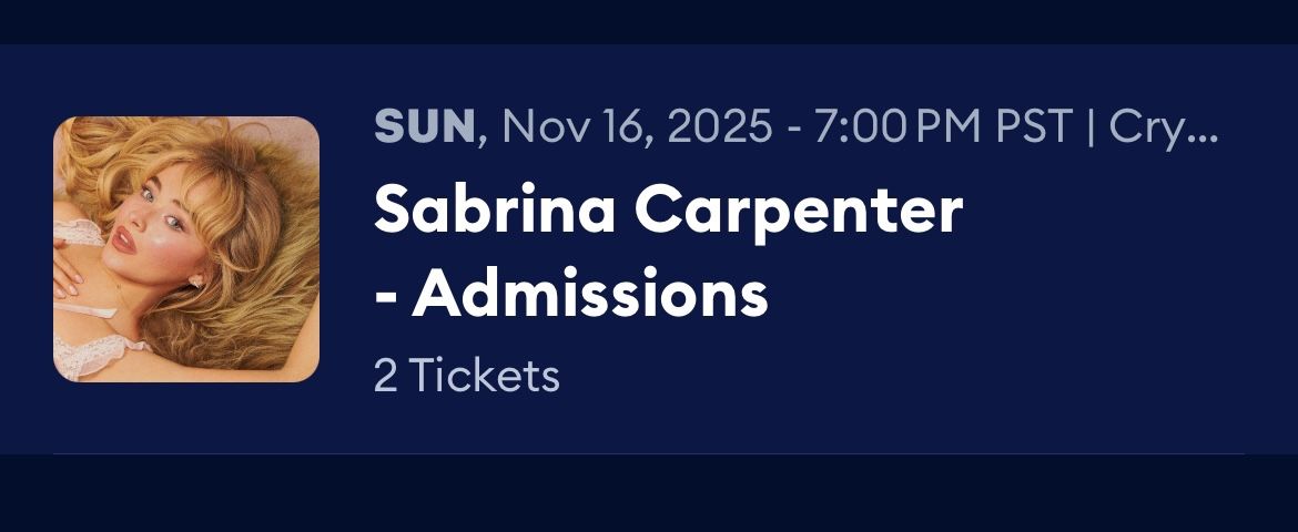 Sabrina Carpenter Tickets