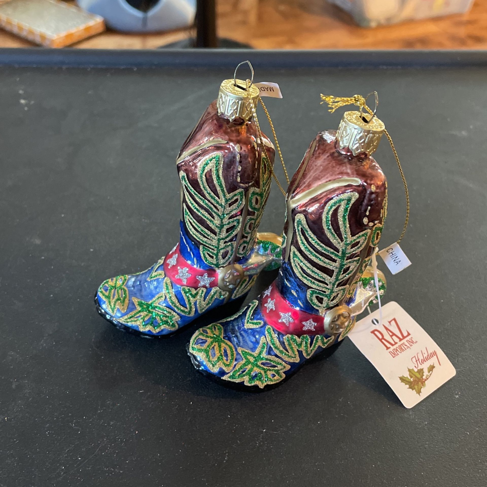 Cowboy Boots Christmas Ornaments 