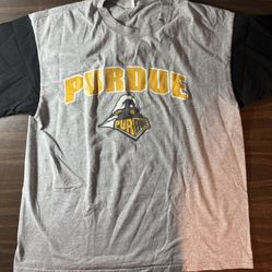 Vintage Purdue University Boilermakers Shirt Size XL Gray w/ black sleeves