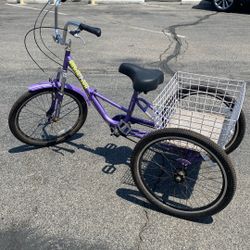 Trike Bike, Three Wheels With Basket 