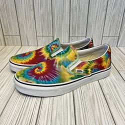 VANS Classic Slip-On Sneaker, VANS Tie dye Sneakers Mens 7, Womens 8.5
