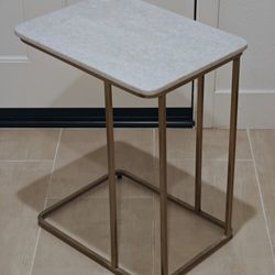 Marble and Gold C Shape Side Table Living Room Indoor Entryway Home Furniture