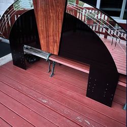 Postmodern Custom Wood & Mirror Headboard - Fits Queen / King