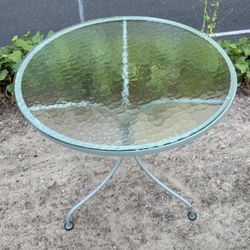 Cute Little Vintage Glass And Wrought Iron Bistro Table