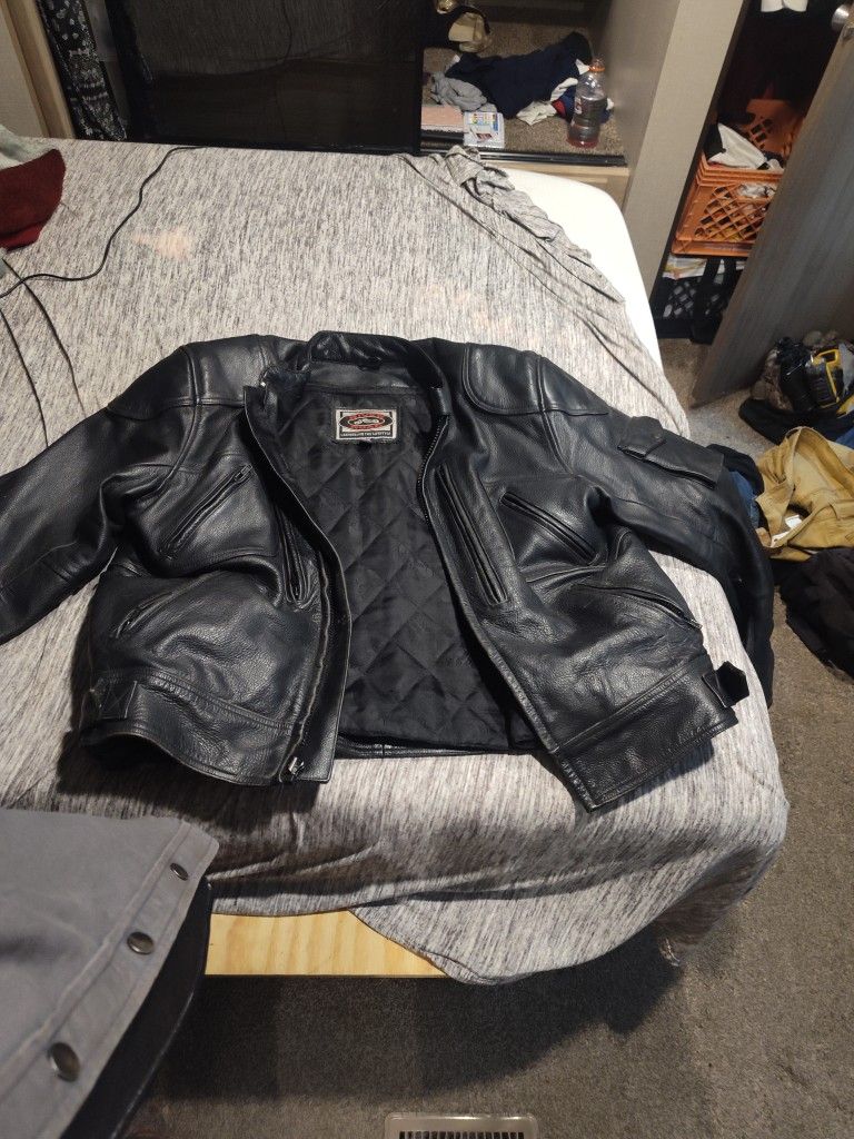 River Road Leather 48 Men Riden Coat