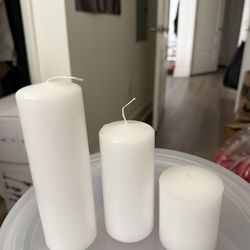 (30) White Pillar Wax Candles
