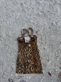 ZARA Trafaluc Snakeskin Print Bodycon Mini Dress Women’s Size S Brown Black Y2K Part