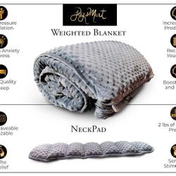Weighted Blanket Throw In Duvet Cover 15lbs With Weighted Neck Pad Heated, Holiday Set