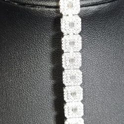 Moissanite Tennis Halo Bracelet 
