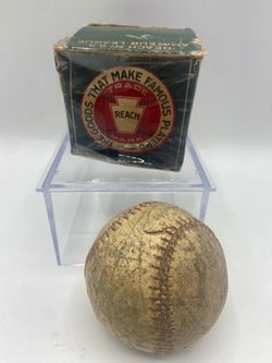 Antique AJ Reach No8A Amateur baseball with Box