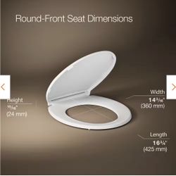 Kohler Round Toilet Seat – White – New