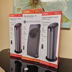 GET READY FOR THIS WINTER LASKO HEATERS CERAMIC TOWER ECONOMIC ENERGY SAVER INCLUDING REMOTE CONTROL FOR FULL SIZE ROOM IF SOMEBODY INTERESTED PLEASE 