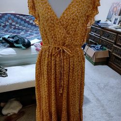 XL Old Navy Yellow Smock Dress