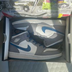 Jordan 1 Mid (Cement True Blue)