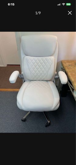 NEW White Nouhaus Posture Executive Premium Leather Ergonomic Office Computer Desk Chair