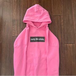 XXL EARLY LIFE CRISIS NETTSPEND ELC PINK GLITTER BOX LOGO HOODIE