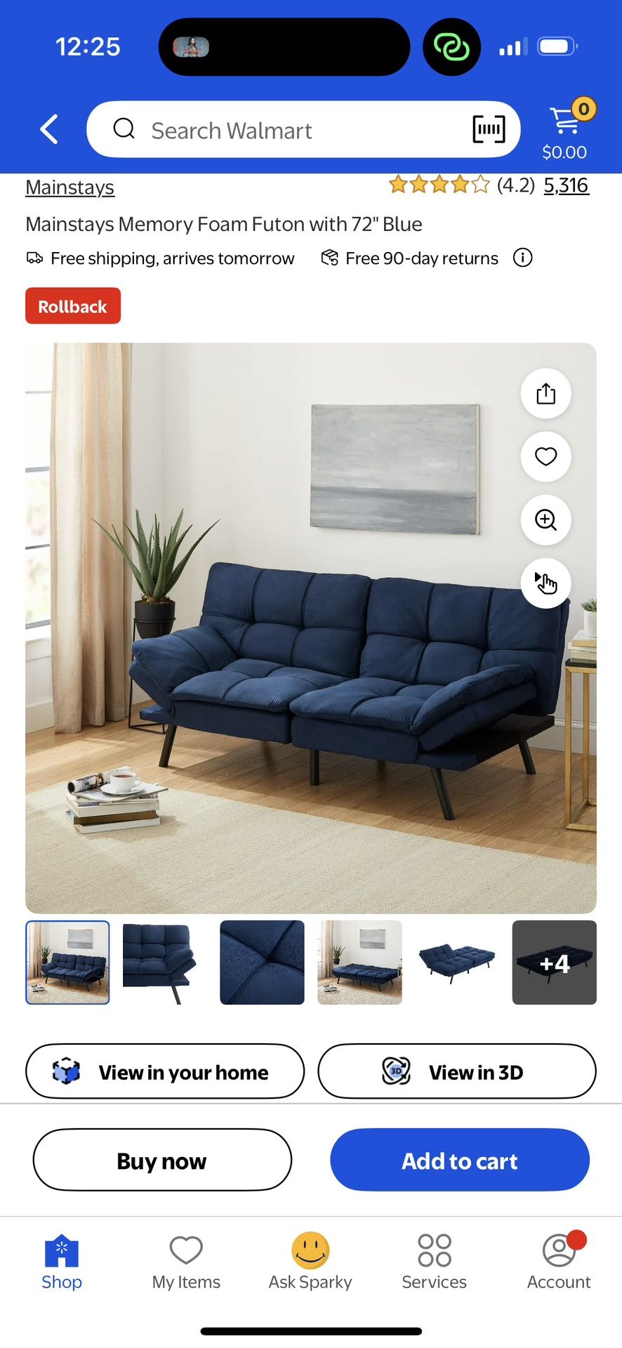 Memory Foam Futon