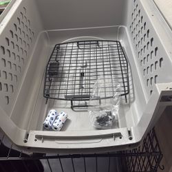 Dog Crate with Pads, Bowls, and Bags