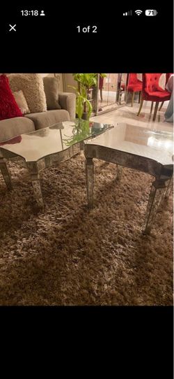Set of 2 mirrored tables