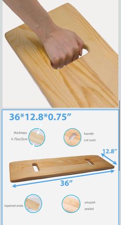 Wooden Transfer Board with Handle Cut-Outs