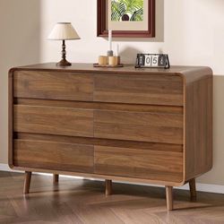 Dressers Modern, 6 Drawer Dresser for Bedroom, Mid Century design