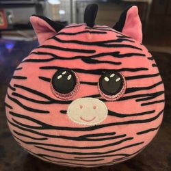 Pink And Black Plush Zebra