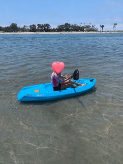 2x Youth 6 ft Sit-On-Top Kayak with Paddle Blue