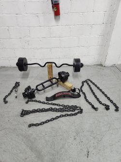 Biceps Triceps Bars & 💯 Pounds aprox weights + Accessories. Not sold  separately. 33130-Delivery