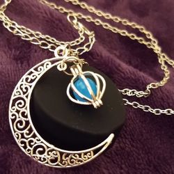 Glowing MOON Turquoise Pendant/Necklace