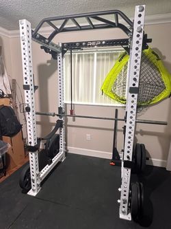 REP PR-5000 Power Rack + Accessories – White Squat Rack Gym Fitness Powerlifting