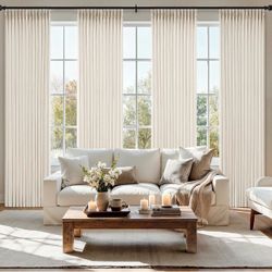 Pinch Pleated Thick Linen Curtains, 4 Panels, 40"x 84", Birch