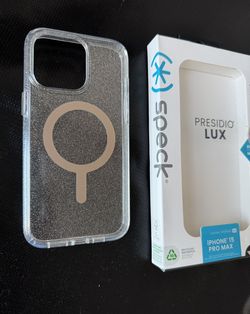 iPhone 15 Pro Max Speck Case. Clear With Sparkles. New