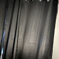 Long Black Curtains X3