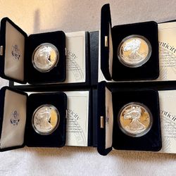 2001 American Silver Eagles with Box and COA