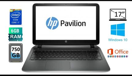 Laptop HP 17" Inche, core i7, 6GB RAM, 750 HDD