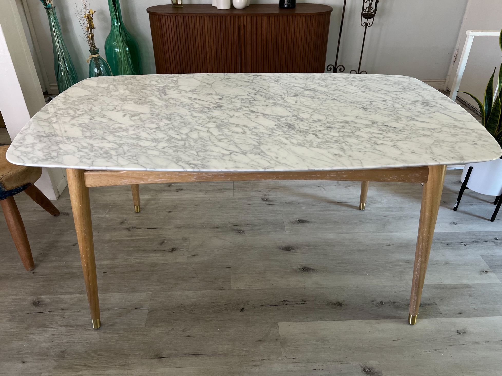 Castlery Kelsey Marble Dining Table (White Wash Stain) - NEW with Box