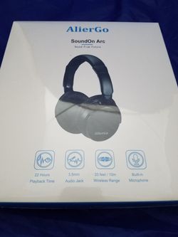 New AlierGo Bluetooth Over Ear Headset ,SoundOn Arc Wireless Headphones with Microphone, Hi-Fi Stereo Wireless Earphone, 22 Hours Playtime