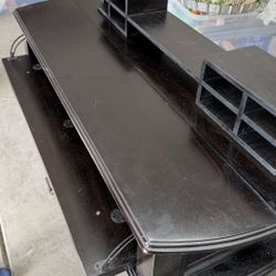 Dark Wood Lift-Top Writing Desk with Hidden Storage – Home Office / Entrywa