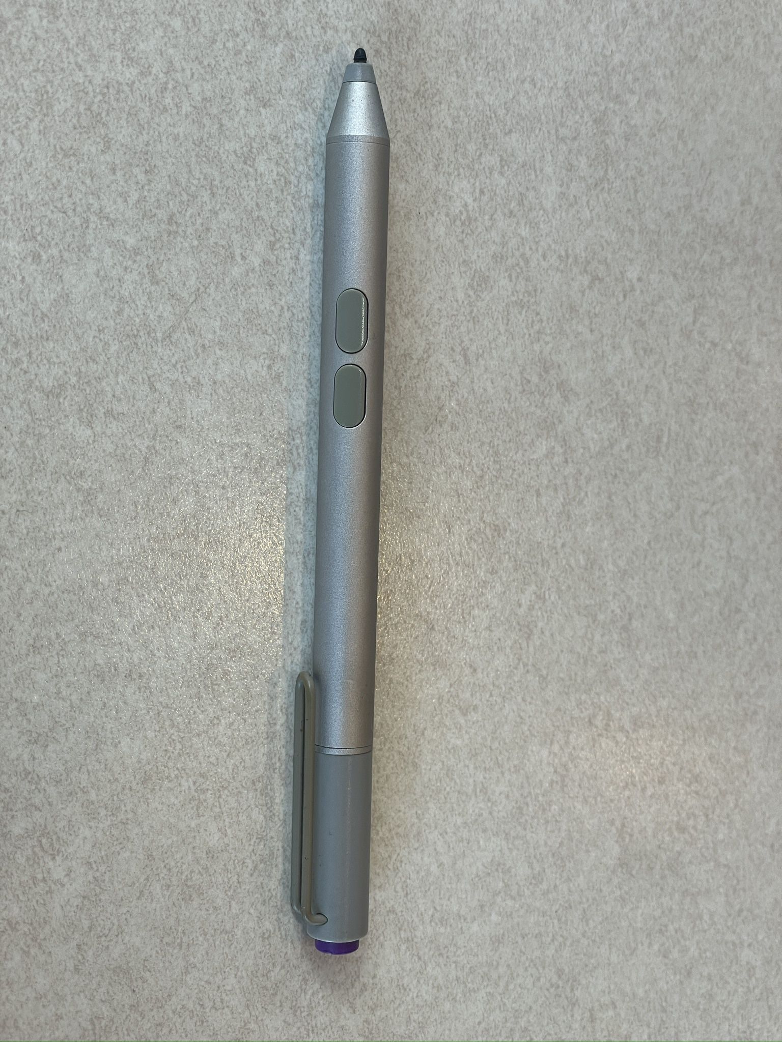 Microsoft Surface Pen – Model 3UY-00001 – Silver with Purple Button