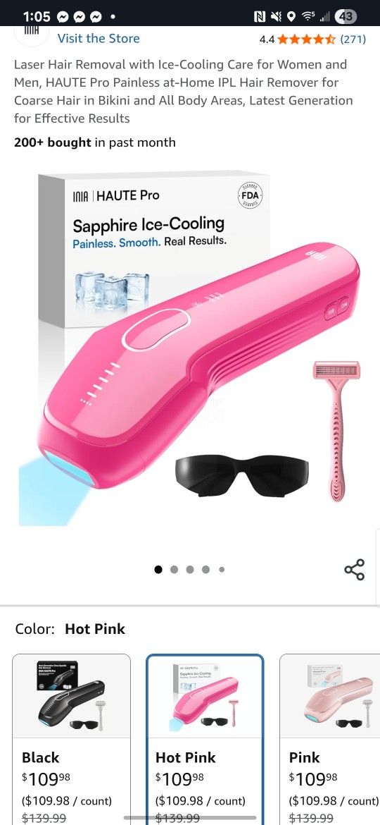 Laser Hair Removal with Ice-Cooling Care for Women and Men, HAUTE Pro Painless at-Home IPL Hair Remover for Coarse Hair in Bikini and All Body Areas, 