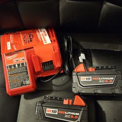 Milwaukee Fuel M18  2 Baterías Xc5.0 Y Cargador 