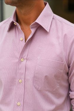 Sartoriale by Pal Zileri Dress Shirt – Size 16 / 41 – Red & White Micro Check – Made in Italy