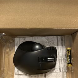 ELECOM EX-G Trackball Mouse, 2.4GHz USB Wireless, Ergonomic Design, Thumb Control, Smooth Roller Ball, Optical Tracking, 6 Programmable Buttons, Tilt 
