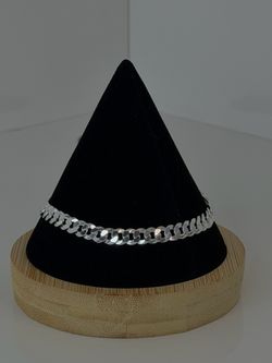 925 Sterling Silver 8” Cuban Bracelet, 6.1mm.